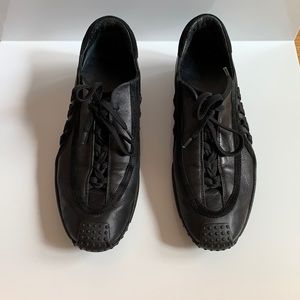 Authentic Dior Black Leather/Suede Corset Sneakers
